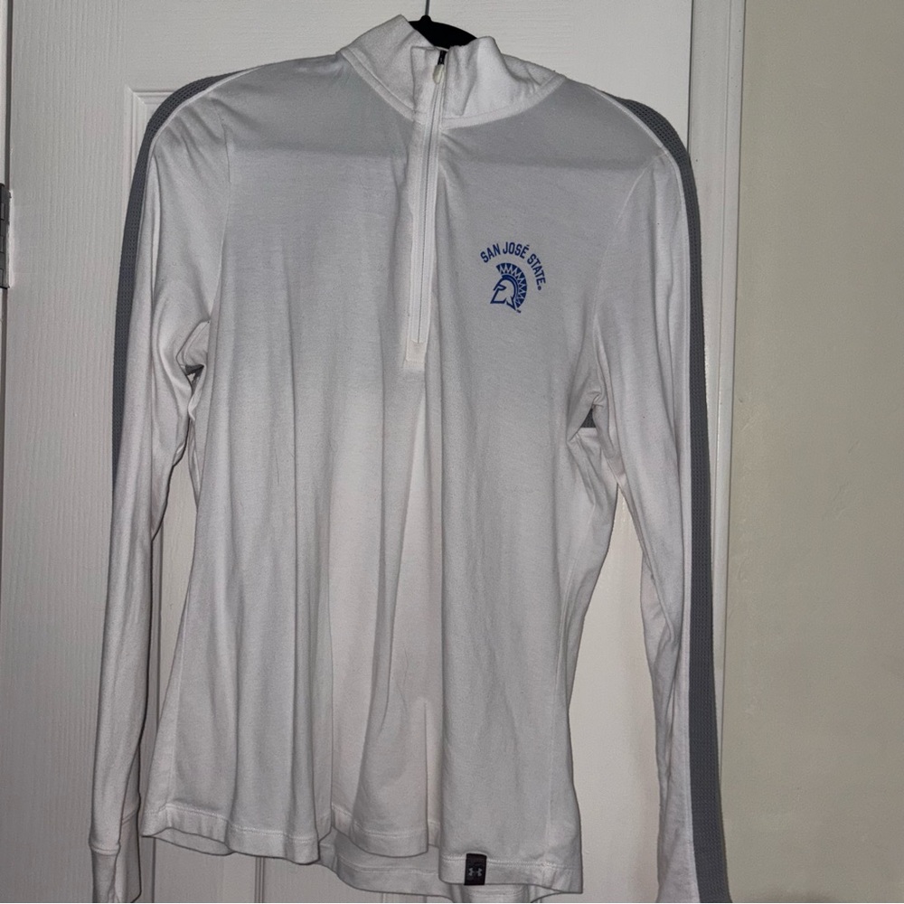 White SJSU Long Sleeve Athletic Top
